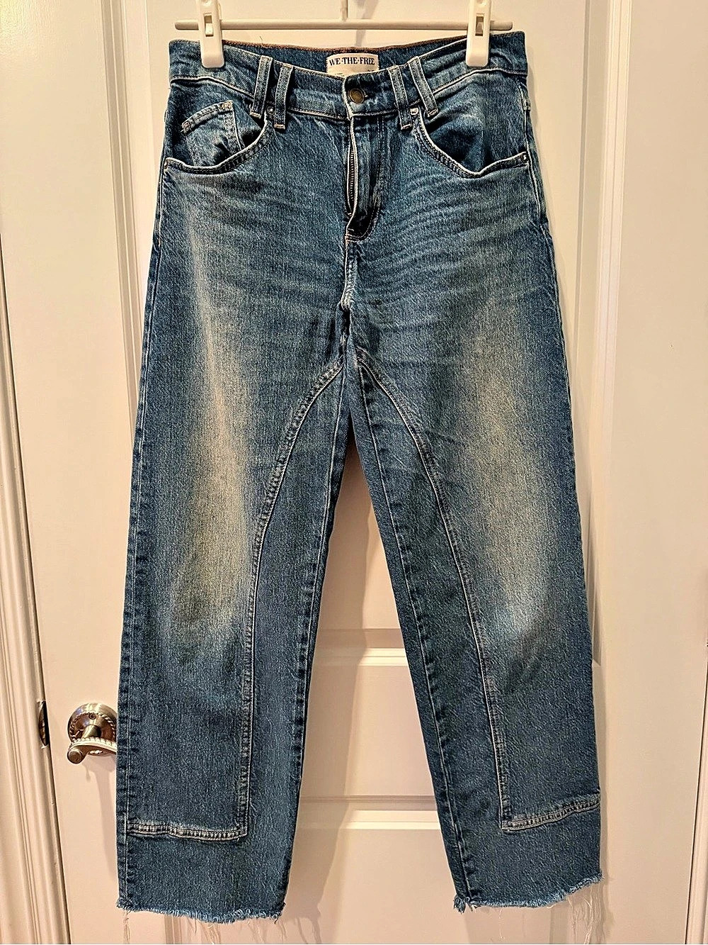 Free People We The Free Risk Taker High Rise Straight Barrel Jeans 25